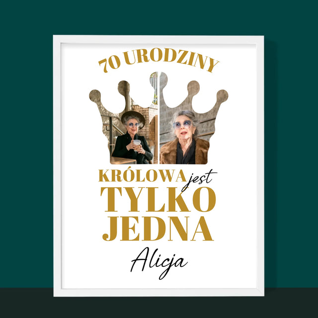 Kształt Ze Zdjęć: 70 Urodziny Królowa - Wydruk Obramowany