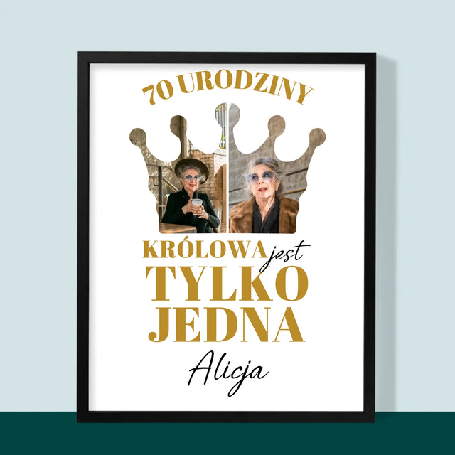 Kształt Ze Zdjęć: 70 Urodziny Królowa - Wydruk Obramowany