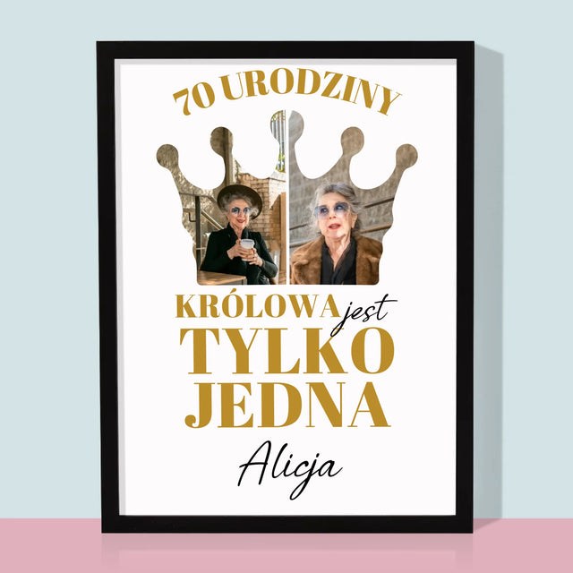 Kształt Ze Zdjęć: 70 Urodziny Królowa - Wydruk Obramowany