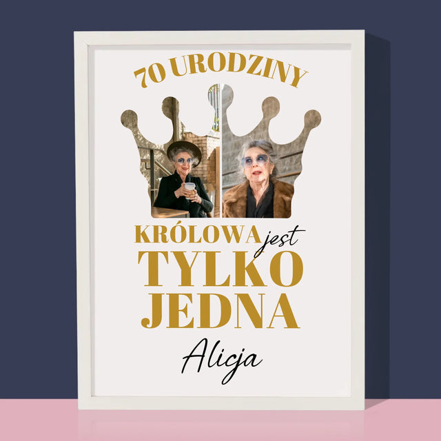 Kształt Ze Zdjęć: 70 Urodziny Królowa - Wydruk Obramowany