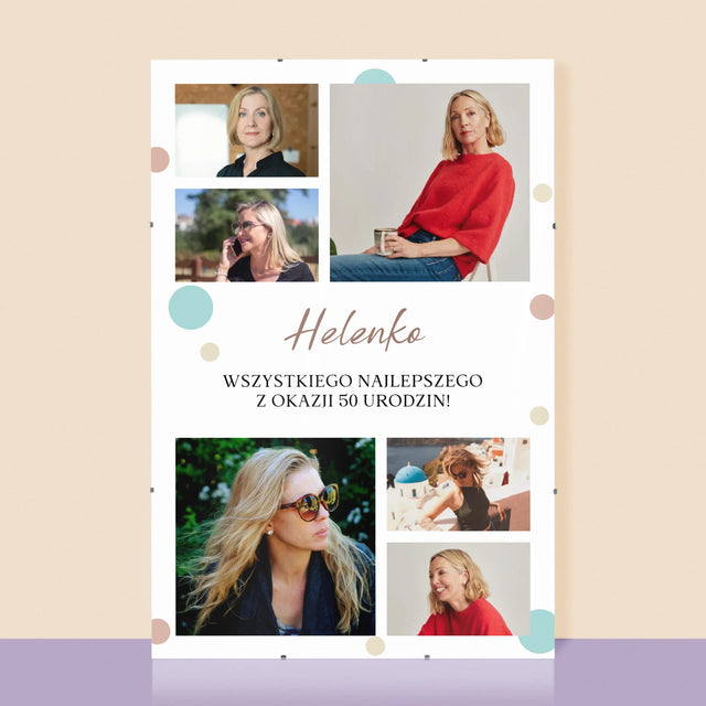 Fotokolaż: Wszystkiego Najlepszego Z Okazji 50 Urodzin - Personalizowany Plakat