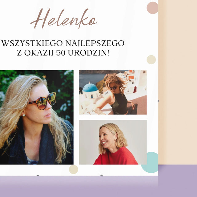 Fotokolaż: Wszystkiego Najlepszego Z Okazji 50 Urodzin - Personalizowany Plakat