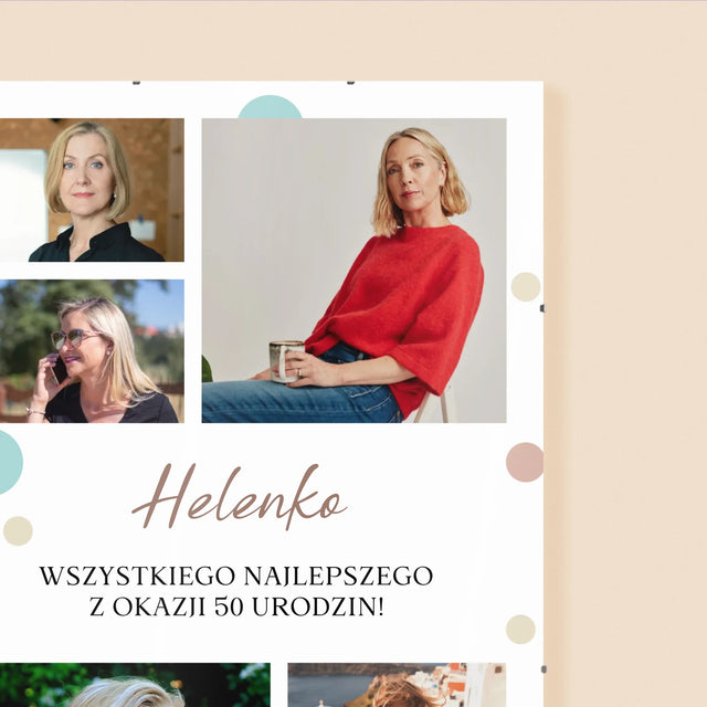 Fotokolaż: Wszystkiego Najlepszego Z Okazji 50 Urodzin - Personalizowany Plakat