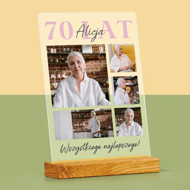 Fotokolaż: 70 Lat Wszystkiego Najlepszego - Wydruk Na Szkle Akrylowym