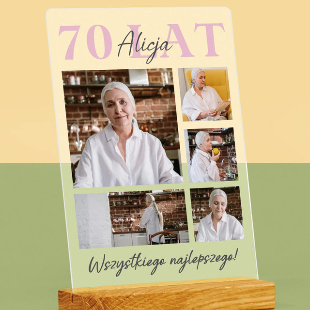 Fotokolaż: 70 Lat Wszystkiego Najlepszego - Wydruk Na Szkle Akrylowym