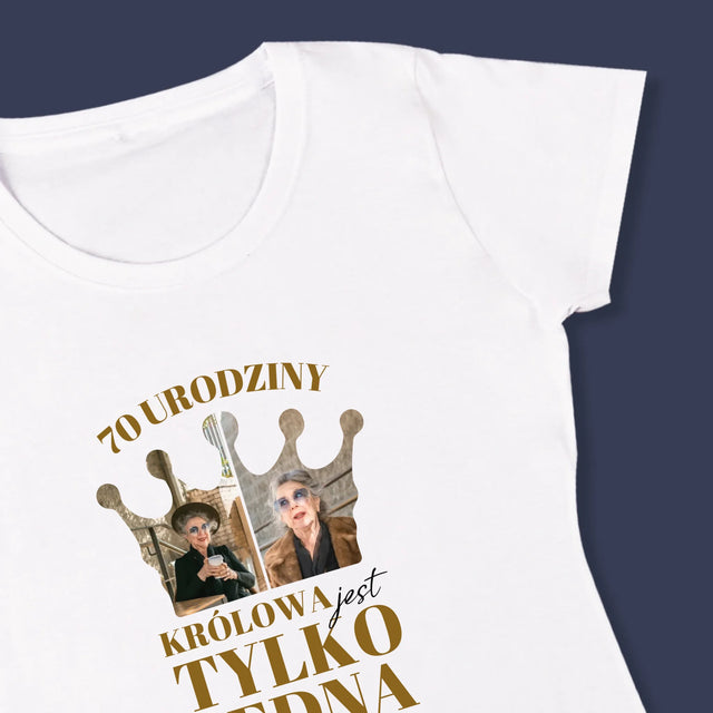 Kształt Ze Zdjęć: 70 Urodziny Królowa - Koszulka Damska