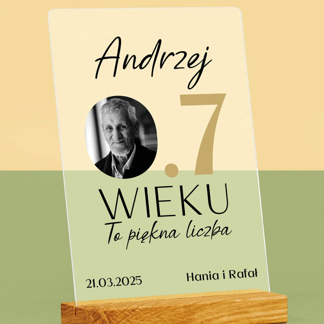 Zdjęcie I Podpis: 0.7 Wieku - Wydruk Na Szkle Akrylowym