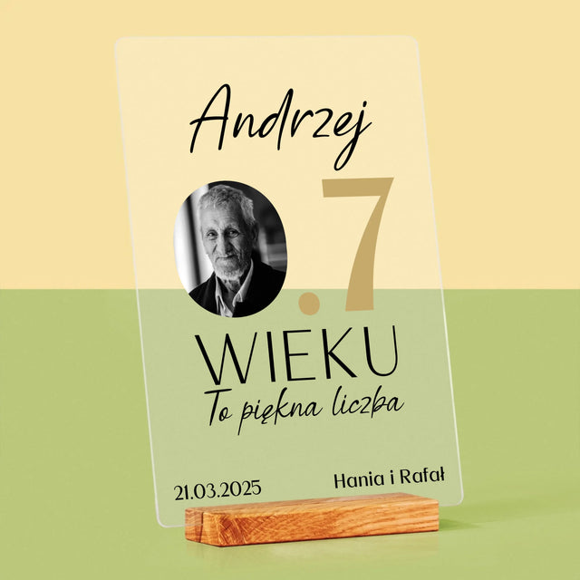 Zdjęcie I Podpis: 0.7 Wieku - Wydruk Na Szkle Akrylowym