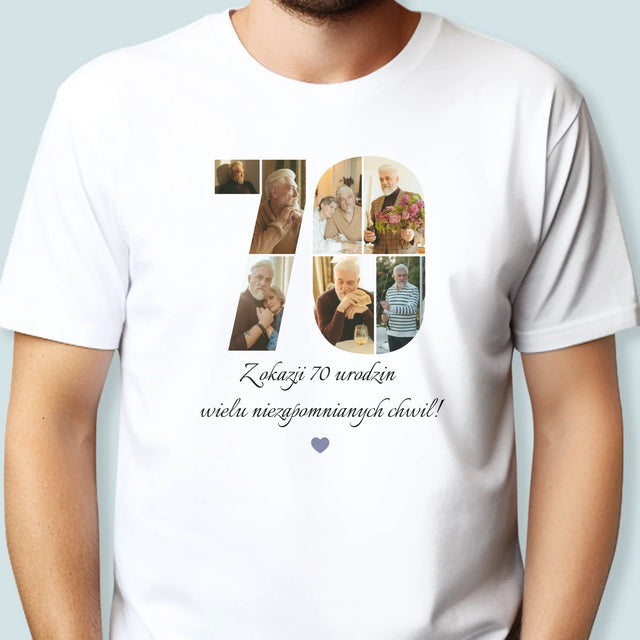 Kształt Ze Zdjęć: 70 Urodziny Życzenia - Koszulka Męska