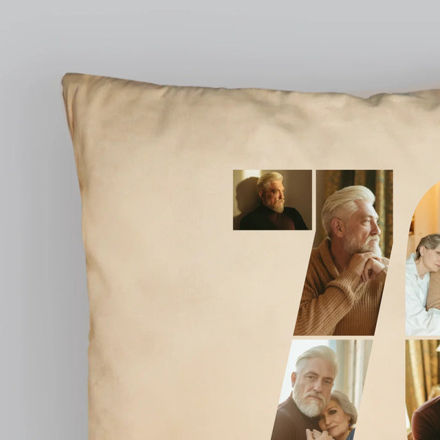 Kształt Ze Zdjęć: 70 Urodziny Życzenia - Poduszka z Nadrukiem