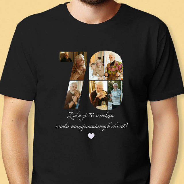 Kształt Ze Zdjęć: 70 Urodziny Życzenia - Koszulka Męska