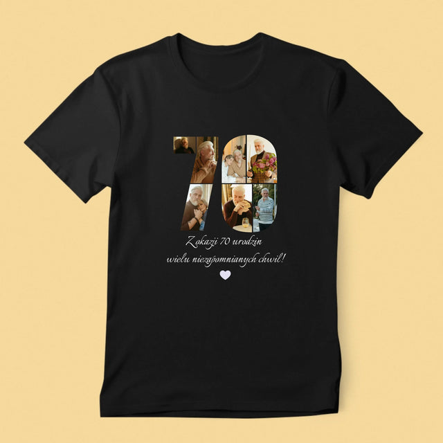 Kształt Ze Zdjęć: 70 Urodziny Życzenia - Koszulka Męska