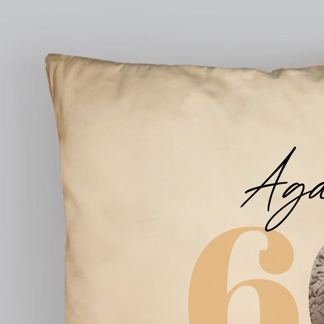 Zdjęcie i Podpis: 60 Lat z Klasą - Poduszka z Nadrukiem