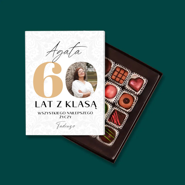 Zdjęcie i Podpis: 60 Lat z Klasą - Personalizowane Praliny