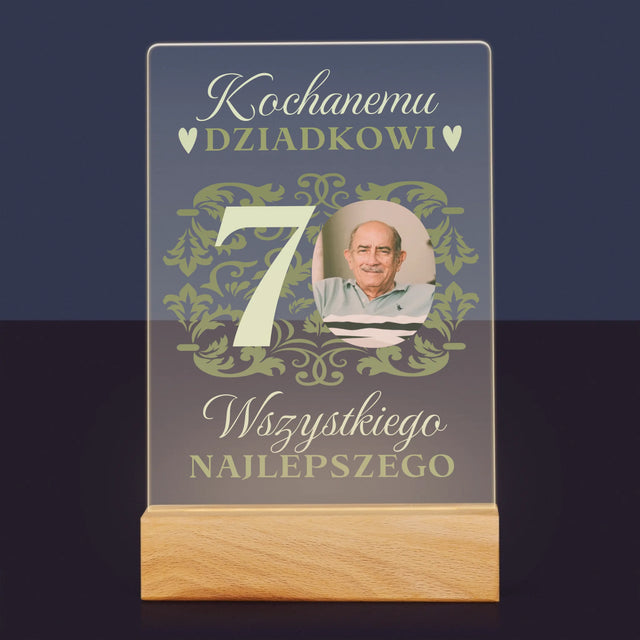 Zdjęcie I Podpis: Kochanemu Dziadkowi Wszystkiego Najlepszego - Wydruk Na Szkle Akrylowym