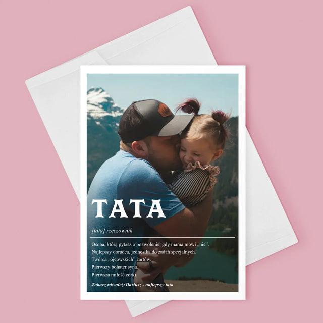 Zdjęcie i Podpis: Definicja Tata - Kartka Z Życzeniami