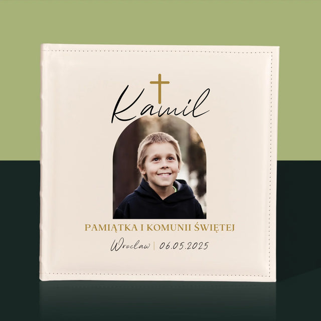 Zdjęcie i Podpis: Pamiątka Komunii Klasyczna - Album Na Zdjęcia