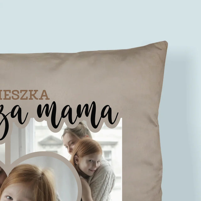 Fotokolaż: Najlepsza Mama Serce - Poduszka z Nadrukiem