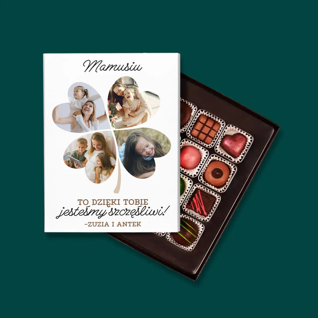 Fotokolaż: Mamo, To Dzięki Tobie Jesteśmy Szczęśliwi! - Personalizowane Praliny