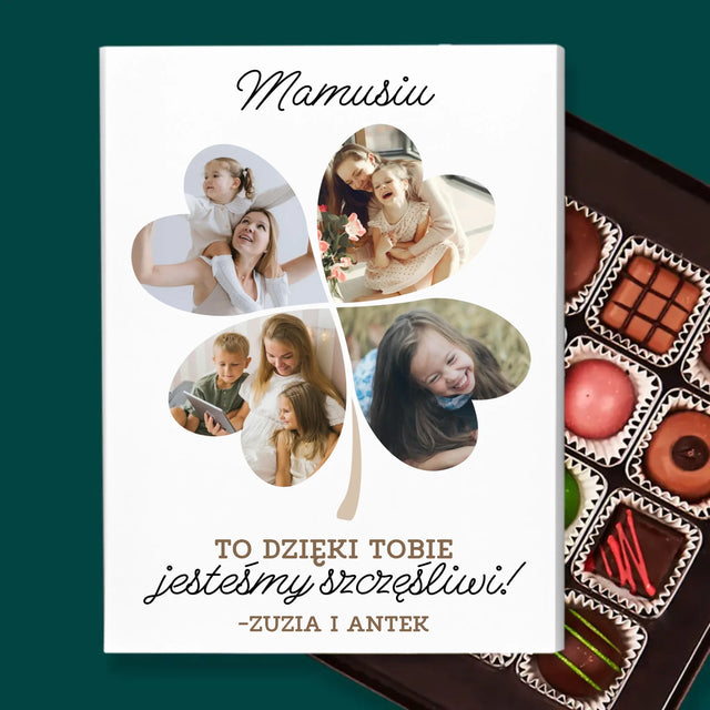 Fotokolaż: Mamo, To Dzięki Tobie Jesteśmy Szczęśliwi! - Personalizowane Praliny