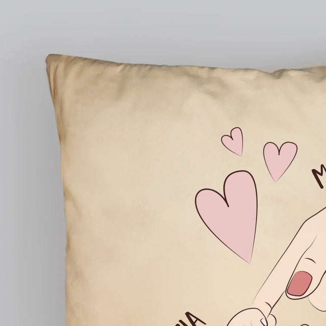 Imię i Podpis: Pierwszy Wspólny Dzień Mamy - Poduszka z Nadrukiem