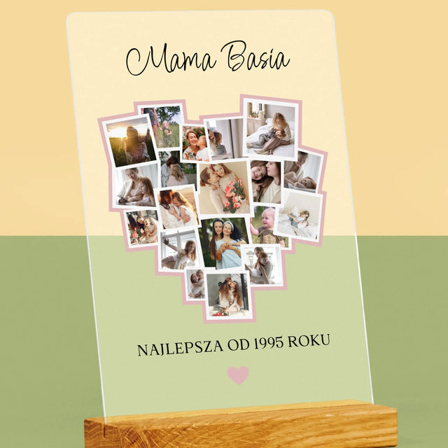 Fotokolaż: Serce Dla Mamy - Wydruk Na Szkle Akrylowym