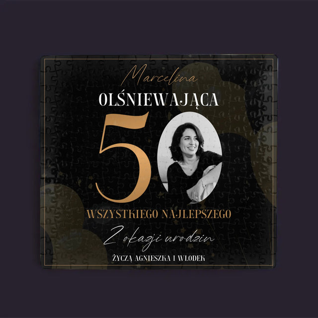 Zdjęcie I Podpis: Olśniewająca 50 - Personalizowane Puzzle