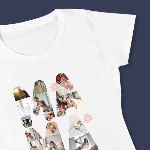 Słowo Ze Zdjęć: Życzenia Dla Mamy - Koszulka Damska z Nadrukiem