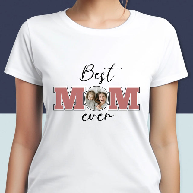 Fotokolaż: Best Mom Ever - Koszulka Damska z Nadrukiem