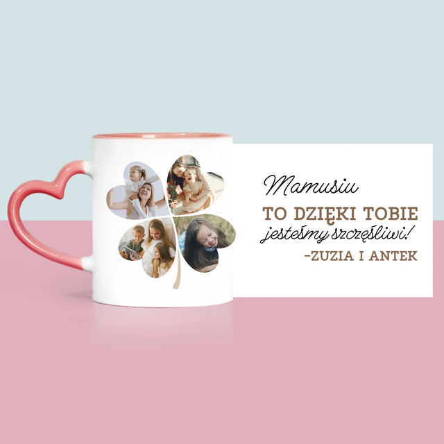 Fotokolaż: Mamo, To Dzięki Tobie Jesteśmy Szczęśliwi! - Kubek z Nadrukiem