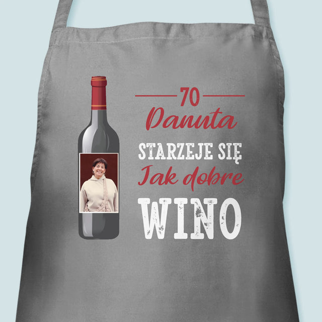 Zdjęcie I Podpis: Jak Dobre Wino - Fartuch z Nadrukiem