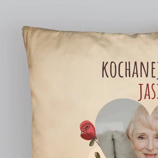 Zdjęcie I Podpis: Kochanej Babci z Okazji Urodzin - Poduszka z Nadrukiem