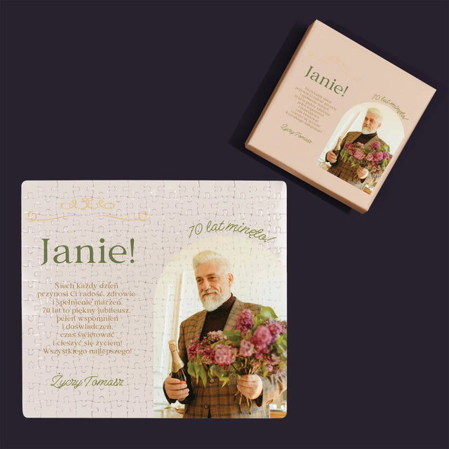 Zdjęcie I Podpis: 70 Lat Minęło - Personalizowane Puzzle
