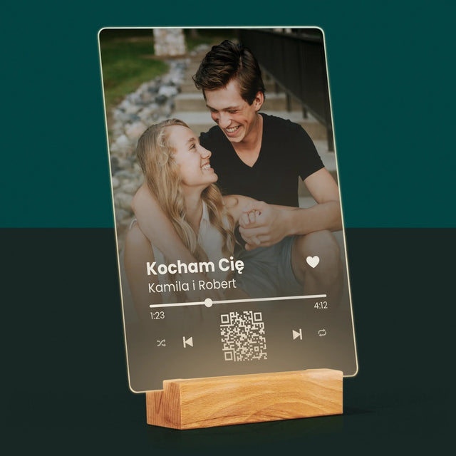 Zdjęcie i Podpis: Wasza Piosenka Kod Qr - Wydruk Na Szkle Akrylowym