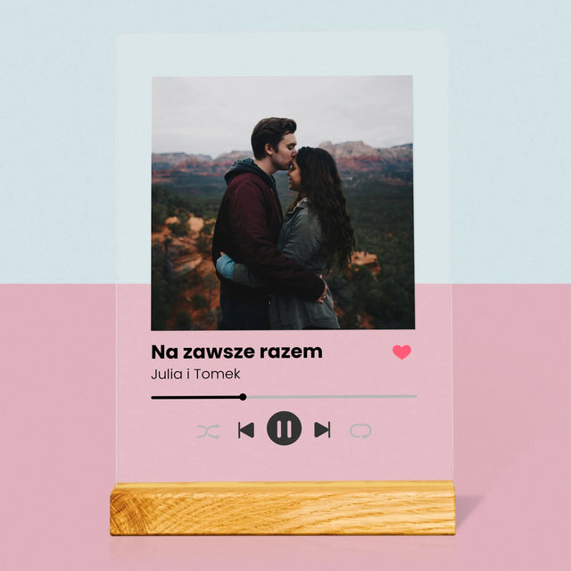 Zdjęcie i Podpis: Spotify z Twoim Zdjęciem - Wydruk Na Szkle Akrylowym