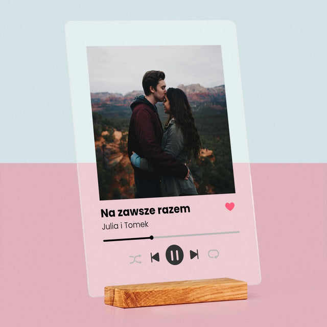 Zdjęcie i Podpis: Spotify z Twoim Zdjęciem - Wydruk Na Szkle Akrylowym
