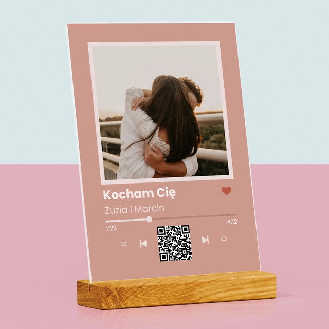 Zdjęcie i Podpis: Twoja Piosenka z Kodem - Wydruk Na Szkle Akrylowym