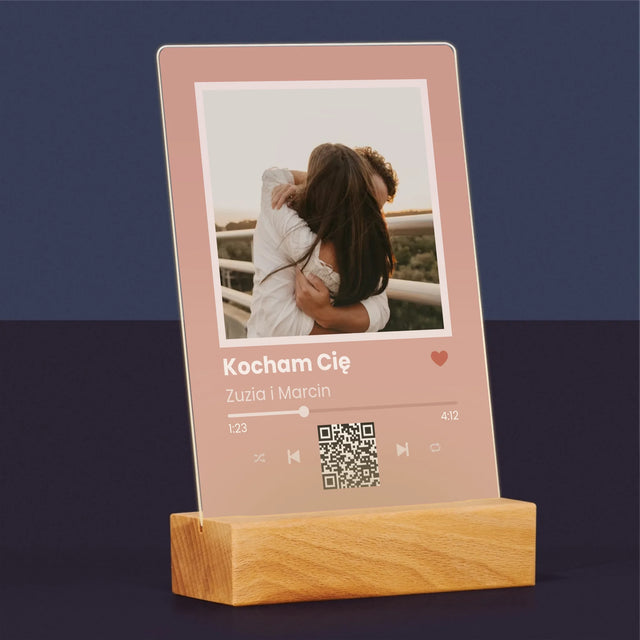 Zdjęcie i Podpis: Twoja Piosenka z Kodem - Wydruk Na Szkle Akrylowym