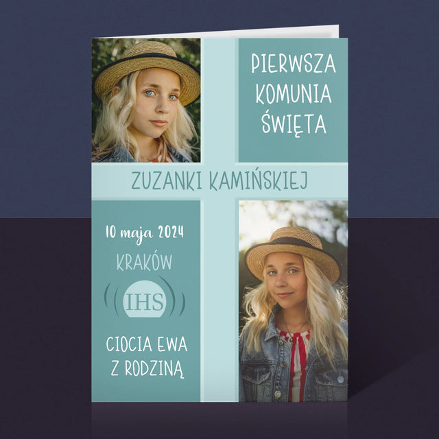 Fotokolaż: Pierwsza Komunia - Kartka z Życzeniami
