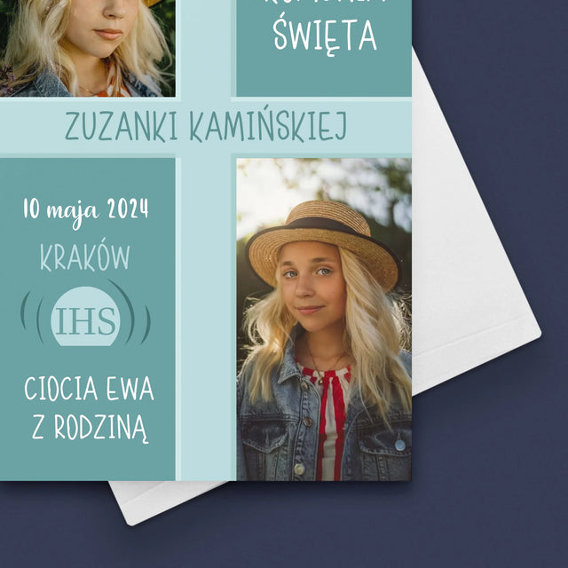 Fotokolaż: Pierwsza Komunia - Kartka z Życzeniami