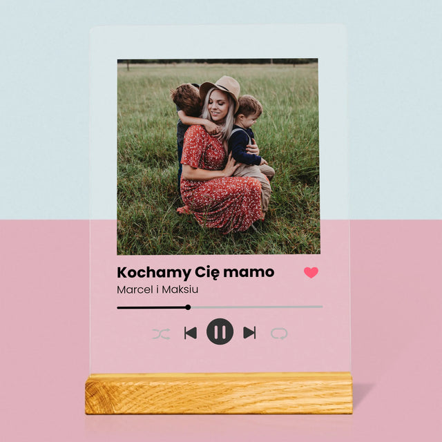 Zdjęcie i Podpis: Kochamy Cię Mamo - Wydruk Na Szkle Akrylowym