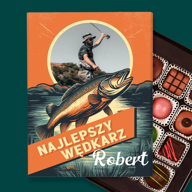 Zdjęcie i Podpis: Najlepszy Wędkarz - Personalizowane Praliny