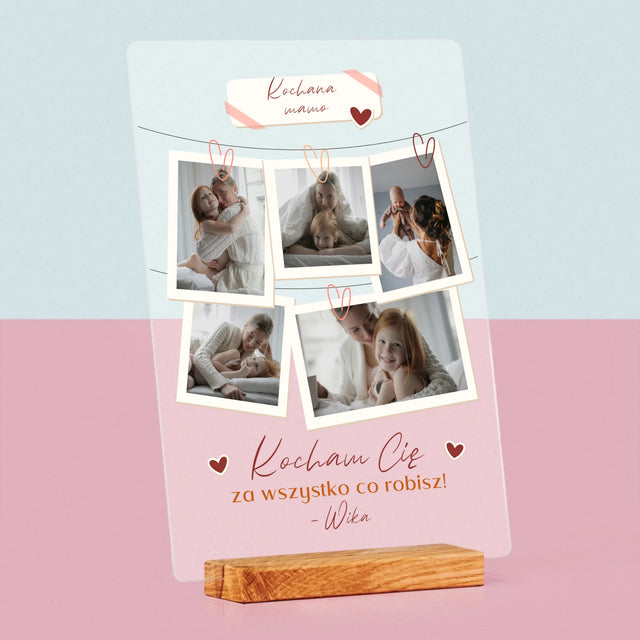 Fotokolaż: Kocham Cię Mamo - Wydruk Na Szkle Akrylowym