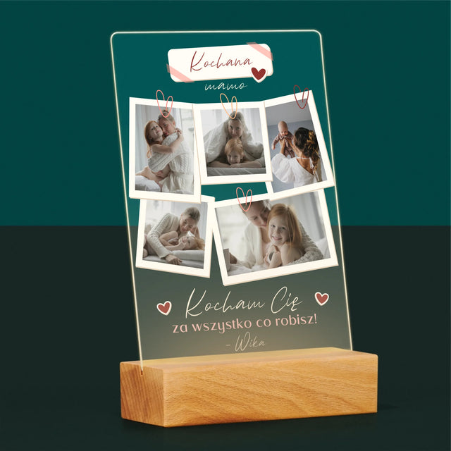 Fotokolaż: Kocham Cię Mamo - Wydruk Na Szkle Akrylowym