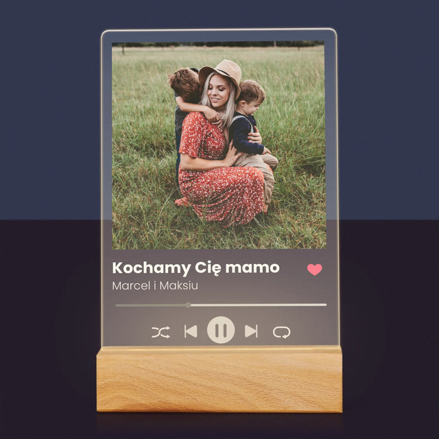 Zdjęcie i Podpis: Kochamy Cię Mamo - Wydruk Na Szkle Akrylowym