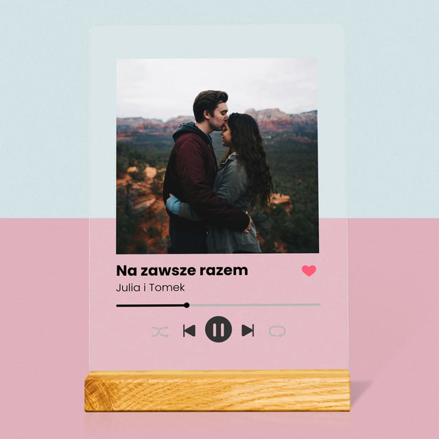 Zdjęcie i Podpis: Spotify z Twoim Zdjęciem - Wydruk Na Szkle Akrylowym