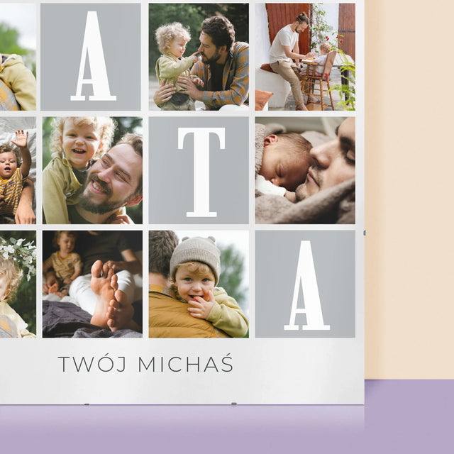 Fotokolaż: Tato Kocham Cię Za Wszystko - Personalizowany Plakat
