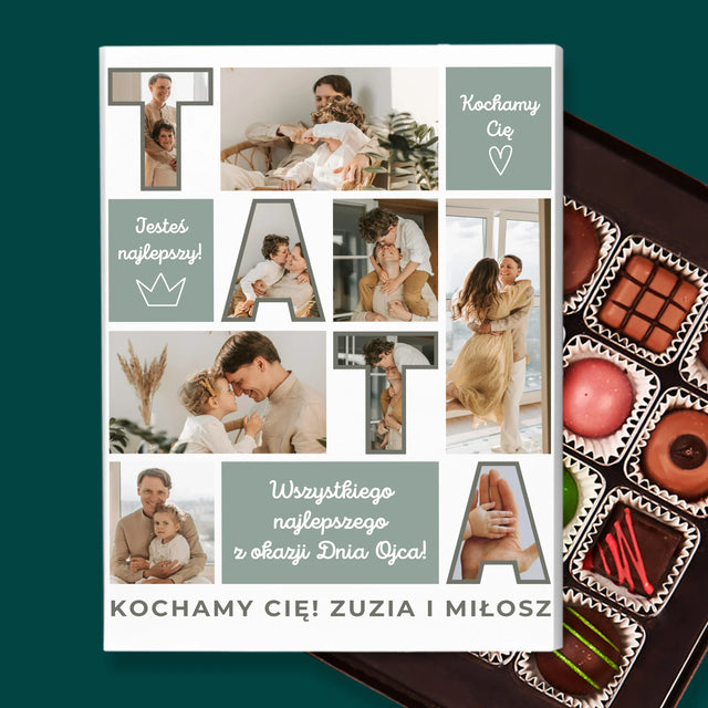 Fotokolaż: Tata Kafelki - Personalizowane Praliny