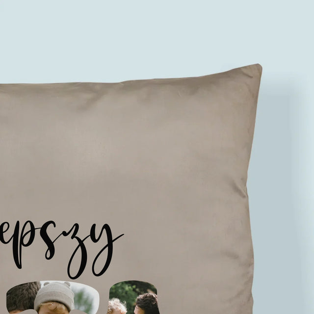 Zdjęcie I Podpis: Najlepszy Tata Serce - Poduszka z Nadrukiem
