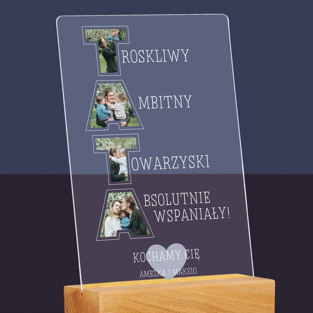 Słowo Ze Zdjęć: Dlaczego Kocham Tatę - Wydruk Na Szkle Akrylowym